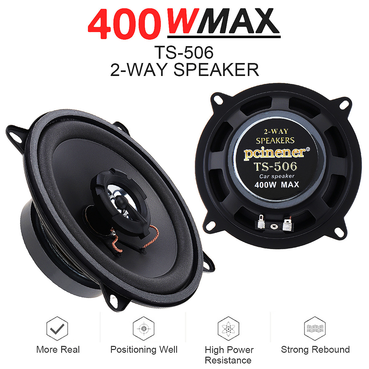 Audio Universal Music - 5インチ400ワット/500ワット2双方向カーhifi同軸スピーカー車両ドア自動オーディオ音楽ステレオフルレンジ周波数スピーカー