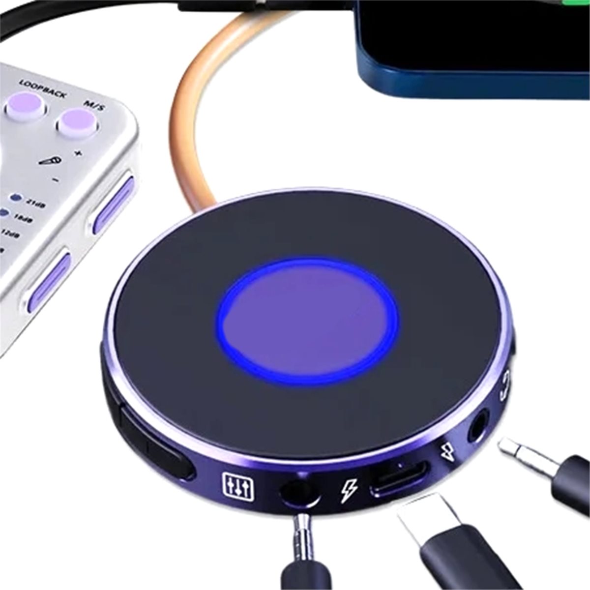 Audio Music Interface - A10I Live Dock A10オーディオアダプター、USB-C対応、音楽録音用ポータブルオーディオインターフェース、PC、コンピューター、Android携帯対応