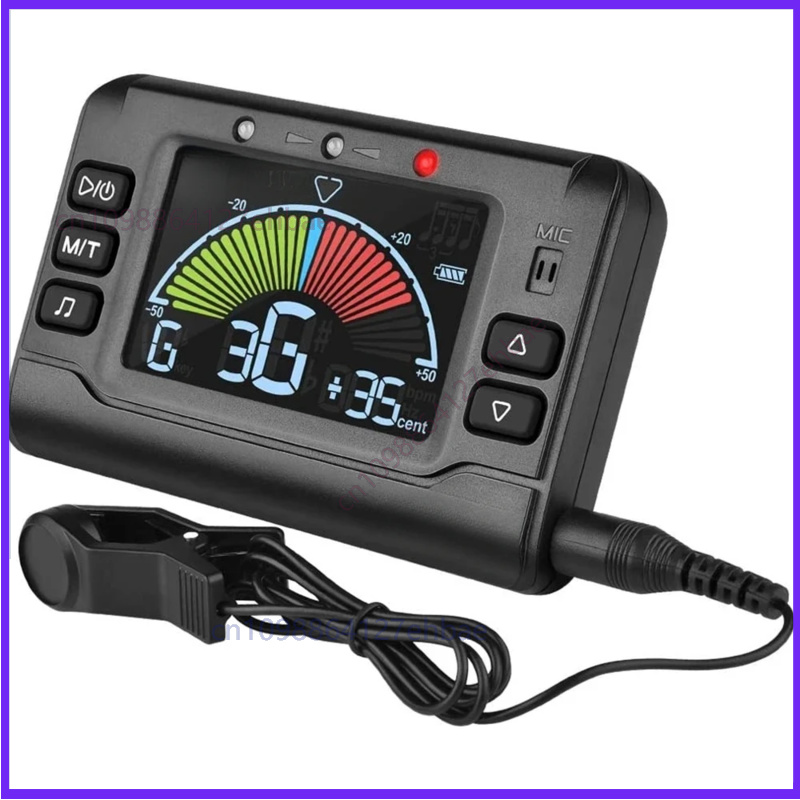 Guitar Tuner Clip - Musedo MT-41 充電式ギター汎用電子デジタルチューナーメトロノーム音源ギターチューナークリップオンLEDディスプレイ