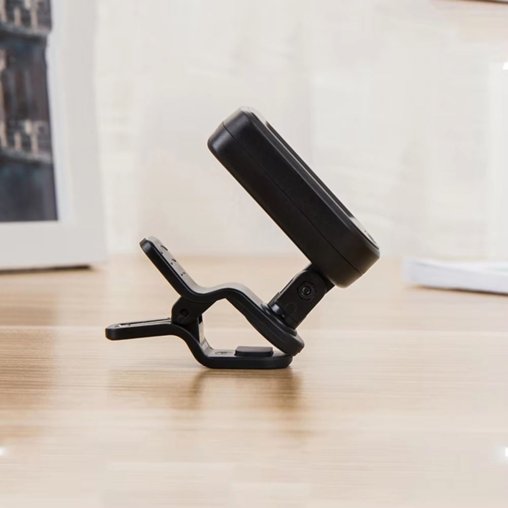 Guitar Tuner Clip - クリップ式ミニギターチューナー LCDディスプレイ付き ギター用ミニクリップオンチューナー 360 ° 回転式クラシックブラックデジタル楽器チューナー