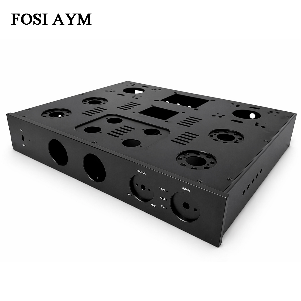 Headphone Amplifier Dac - FOSI AYM 415x330x70mm フルアルミ製アンプシャーシ VUメーター KT88