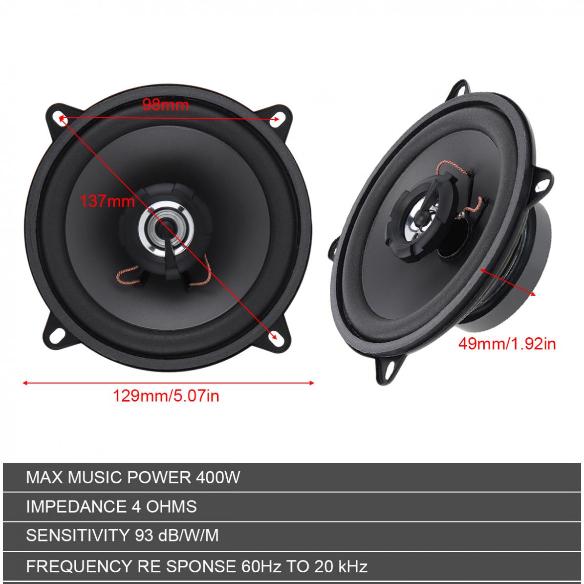 5インチ400ワット/500ワット2双方向カーhifi同軸ス - Audio Universal Music のレビューと価格