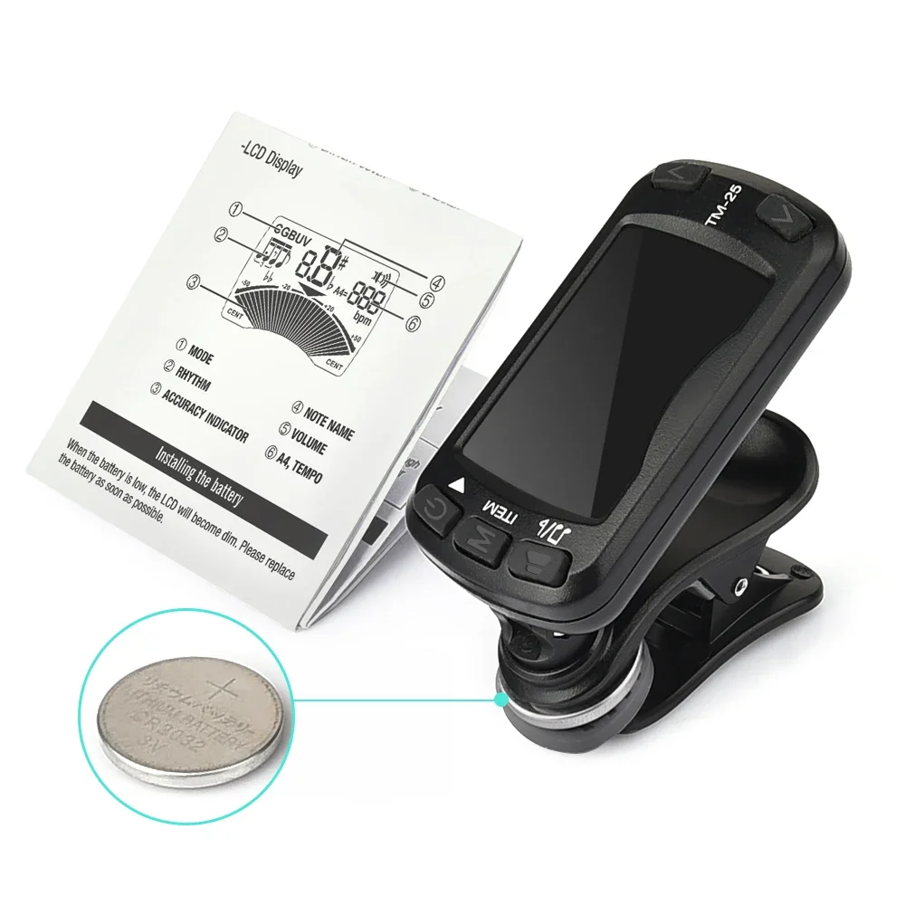 旅行用コンパクト 3-In-1 チューナー - カラビナ フ - Guitar Tuner Clip のレビューと価格